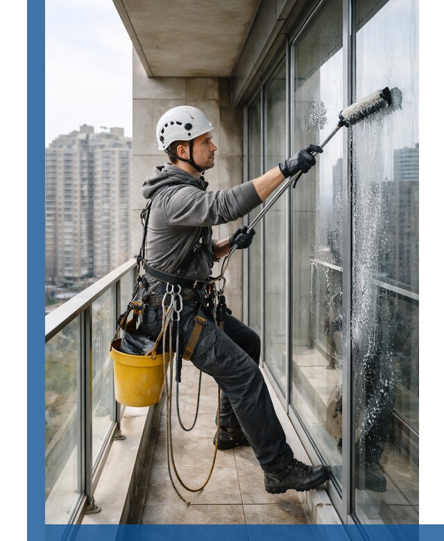 Профессиональная мойка балконного остекления в Перми