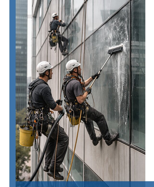 Профессиональная высотная мойка фасадов зданий в Перми