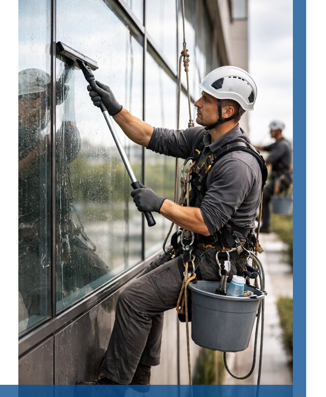 Мойка стеклянных фасадов в Перми от 214 р. | ВЫСОТНИК-Прм