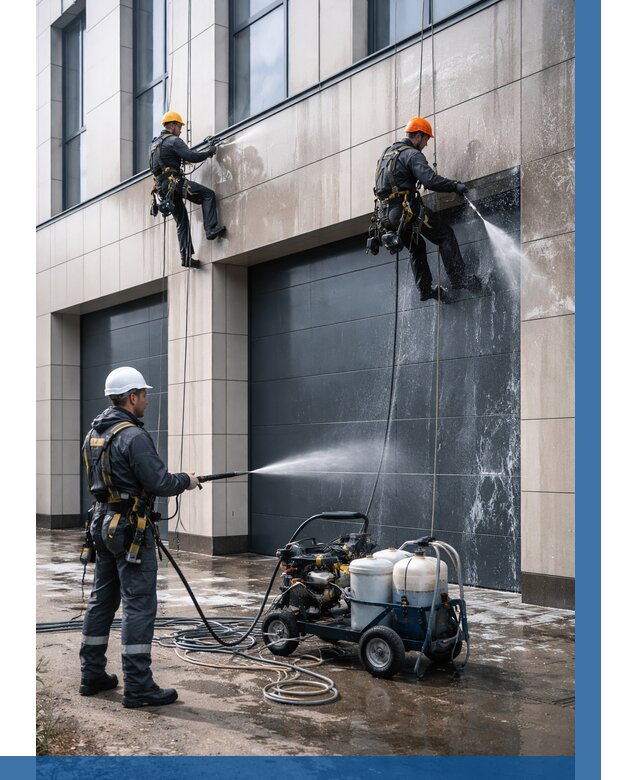 Послестроительная мойка фасада в Перми от 321 р. | ВЫСОТНИК-Прм