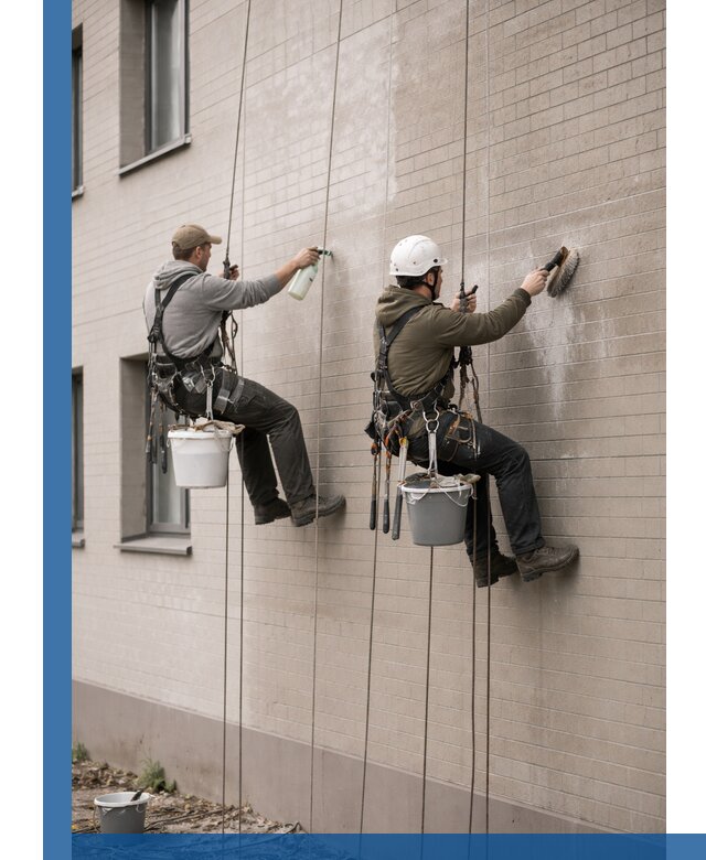 Удаление высолов с фасада зданий в Перми без повреждений и следов