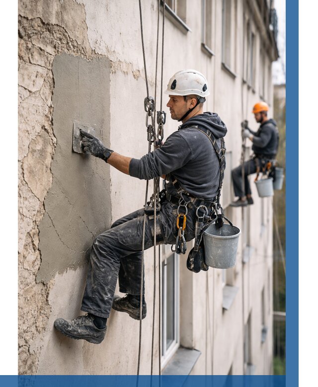 Восстановление штукатурки фасада в Перми от 1285 р. | ВЫСОТНИК-Прм