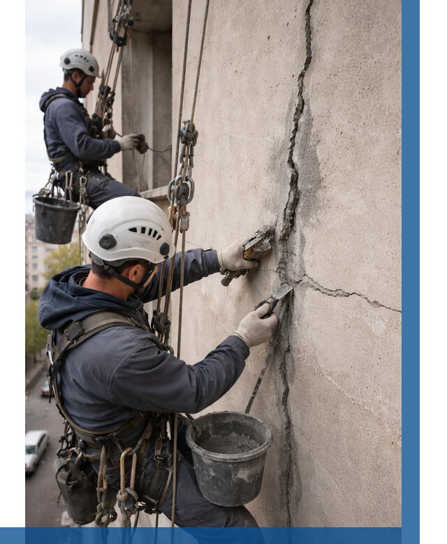 Заделка трещин на фасаде в Перми от 964 р. | ВЫСОТНИК-Прм