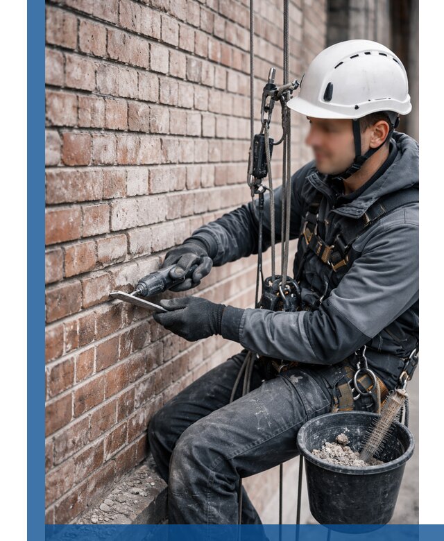 Расшивка кирпичных швов фасадов и стен, ремонт в Перми