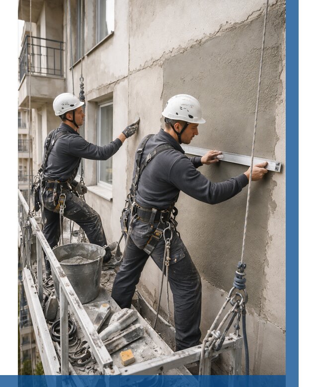 Штукатурка фасада на высоте в Перми от 964 р. | ВЫСОТНИК-Прм