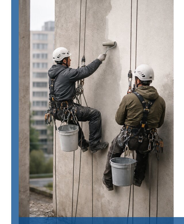 Покраска фасадов высотными альпинистами в Перми с гарантией