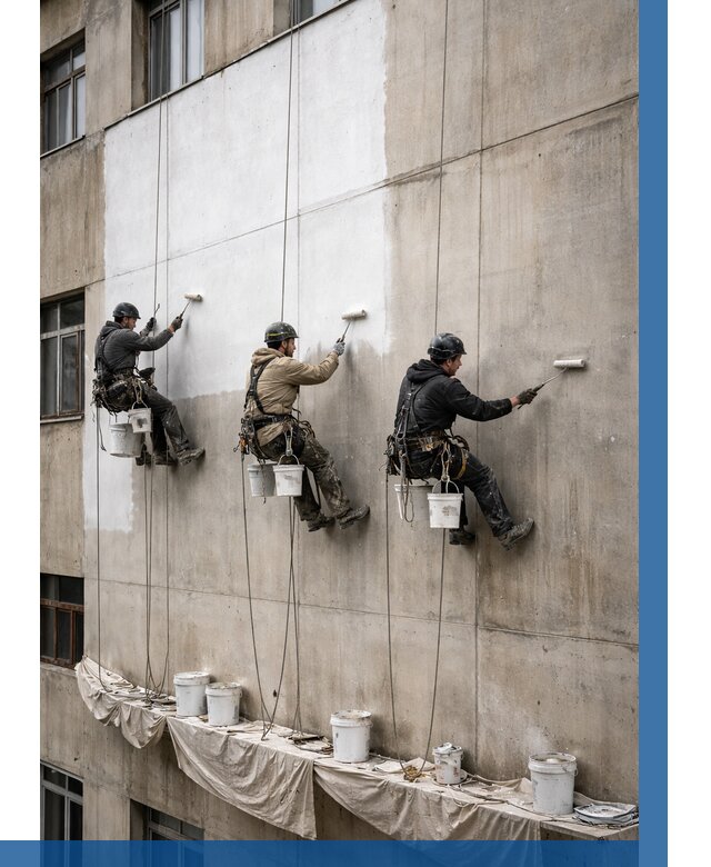 Покраска бетонного фасада в Перми от 375 р за м2 | ВЫСОТНИК-Прм