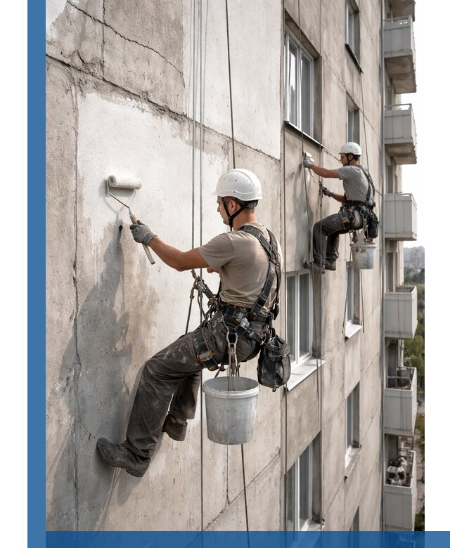 Покраска бетонного фасада в Перми для жилых и промышленных объектов