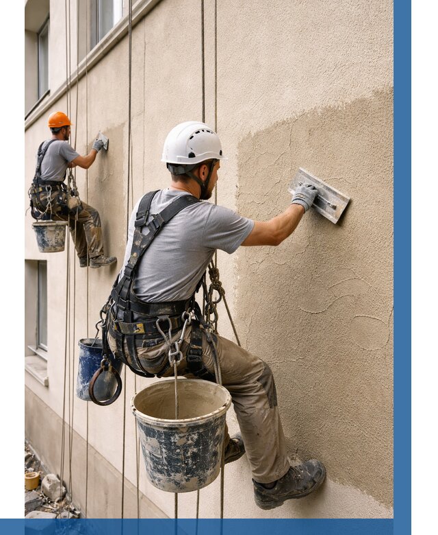 Декоративная штукатурка фасада в Перми от 1285 р. | ВЫСОТНИК-Прм