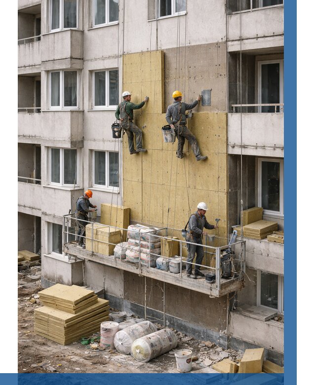 Утепление фасада минватой в Перми от 1607 р. | ВЫСОТНИК-Прм