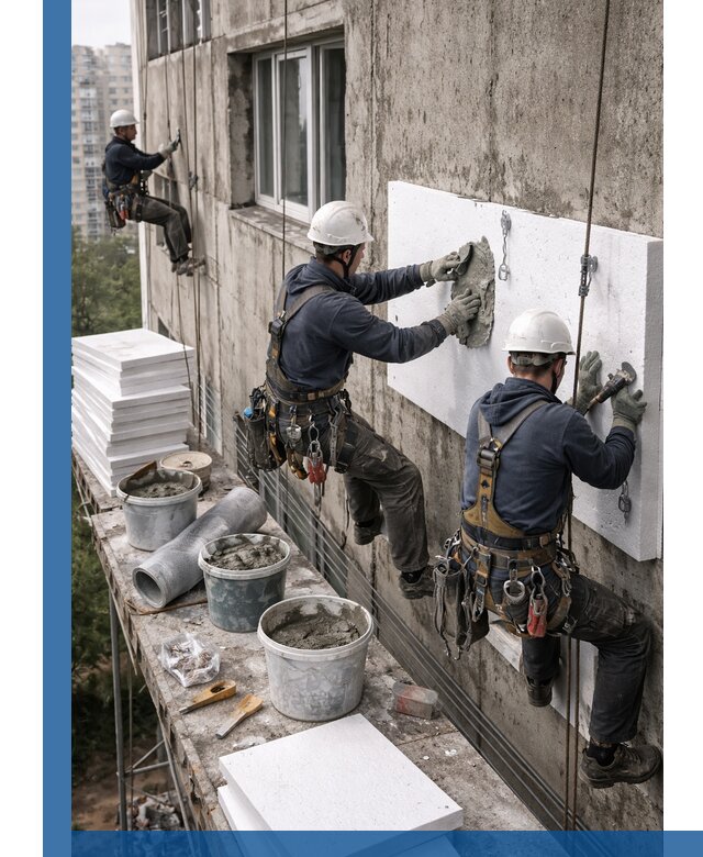 Утепление фасада пенополистиролом в Перми под ключ