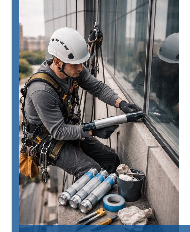 Герметизация стыков витража в Перми для герметичных фасадов