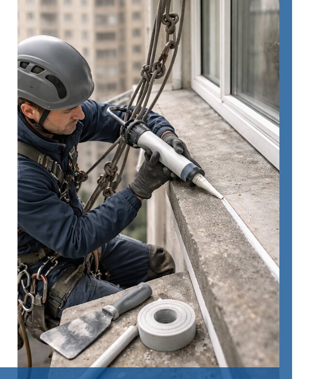 Герметизация балконного козырька в Перми от 4820 р. | ВЫСОТНИК-Прм