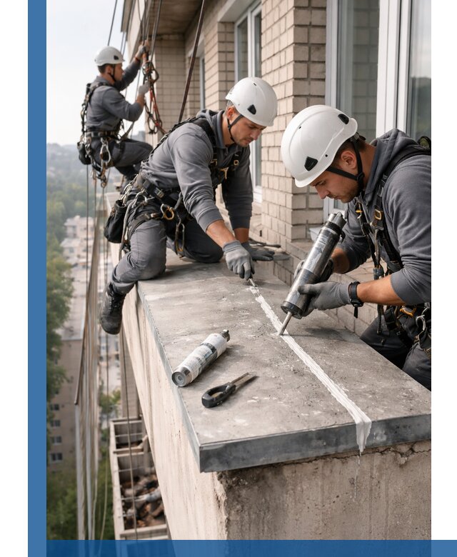 Герметизация балконного козырька в Перми профессионально