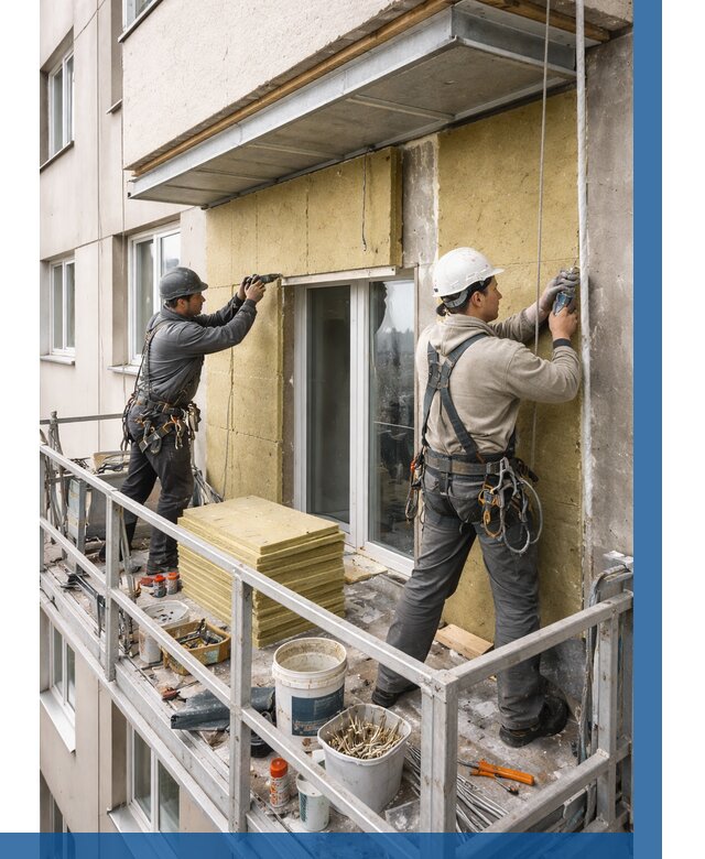 Утепление балкона снаружи в Перми от 1714 р. под ключ ВЫСОТНИК-Прм