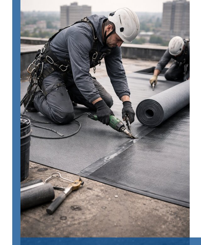 Ремонт мягкой кровли в Перми с выездом промальпинистов