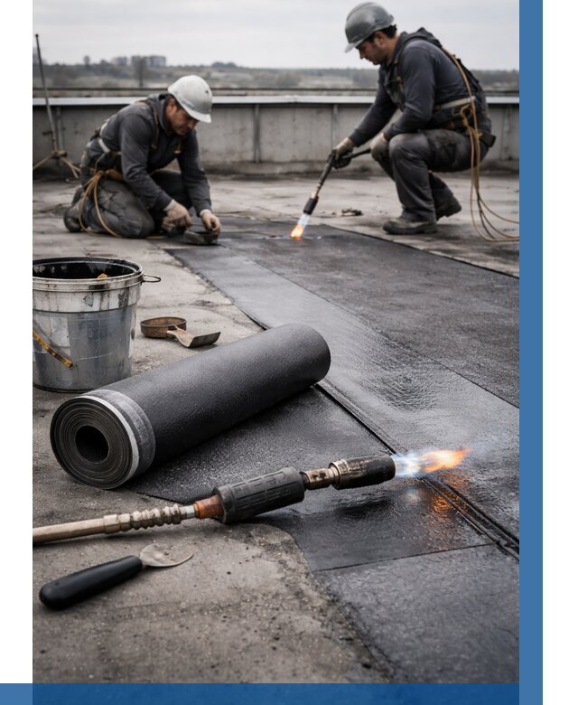 Ремонт рулонной кровли в Перми от 696 р. | ВЫСОТНИК-Прм