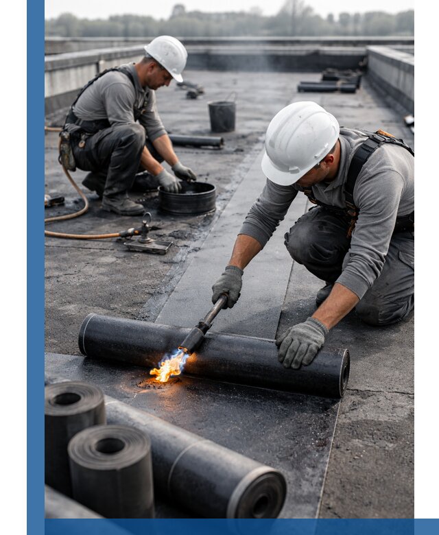 Ремонт рулонной кровли в Перми герметизация и восстановление