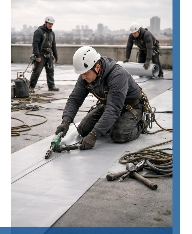 Ремонт мембранной кровли в Перми от 1928 р./м2 | ВЫСОТНИК-Прм