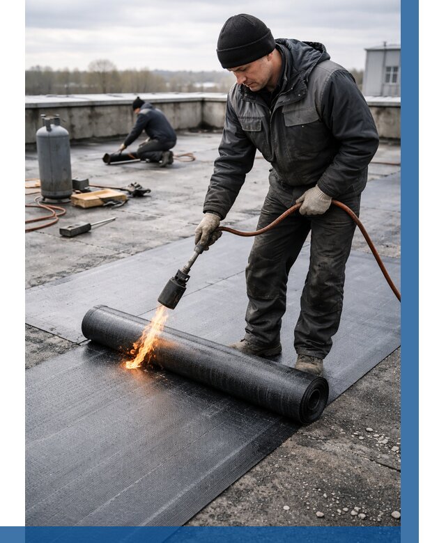 Ремонт наплавляемой кровли в Перми от 750 р. | ВЫСОТНИК-Прм