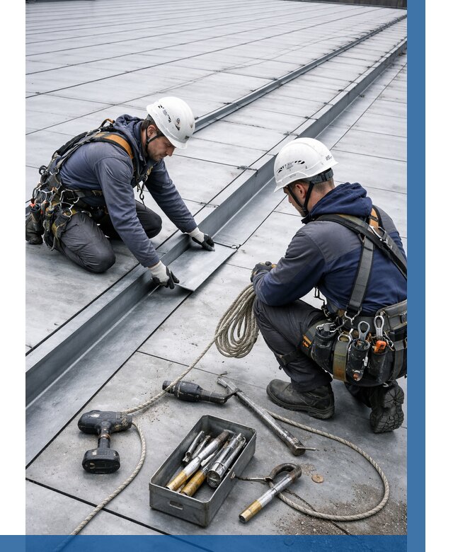 Ремонт фальцевой кровли в Перми от 750 р. | ВЫСОТНИК-Прм