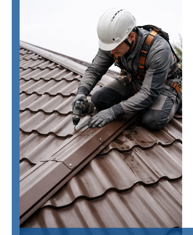 Ремонт металлочерепицы на крыше в Перми профессионально