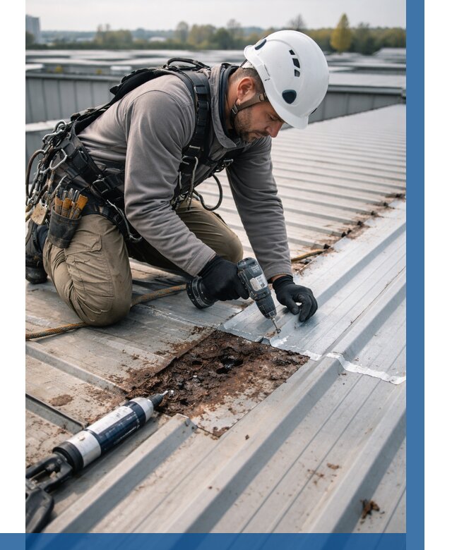 Ремонт профнастила на кровле в Перми от 750 р. | ВЫСОТНИК-Прм