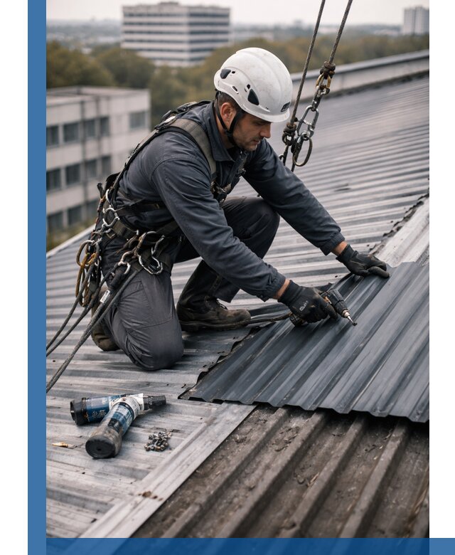 Ремонт профнастила на кровле в Перми, работы под ключ