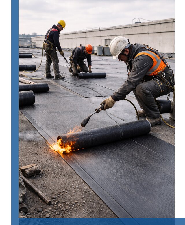 Монтаж наплавляемой кровли в Перми профессионально