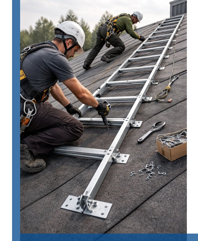 Профессиональный монтаж кровельной лестницы в Перми под ключ