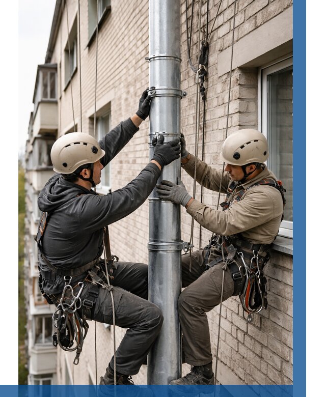 Замена водосточных труб в Перми от 6962 р. | ВЫСОТНИК-Прм