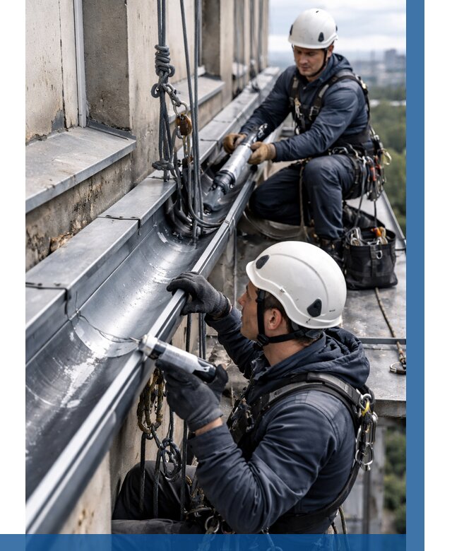 Ремонт водосточных желобов в Перми от 6962 р. | ВЫСОТНИК-Прм