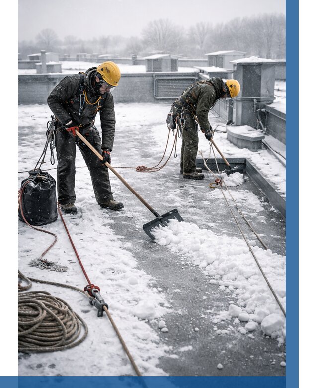 Очистка крыши от снега в Перми от 8033 р. | ВЫСОТНИК-Прм