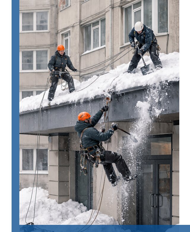 Безопасная очистка навесов от снега в Перми круглогодично