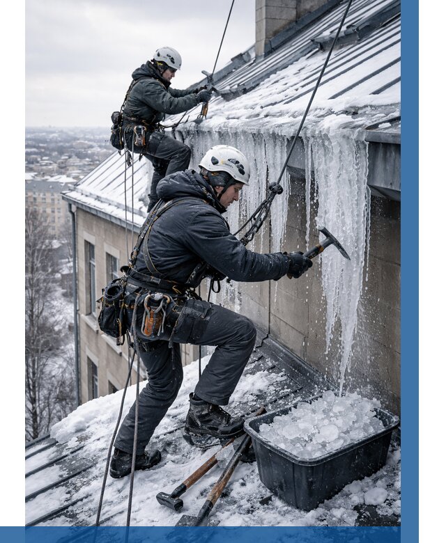 Удаление наледи с кровли в Перми от 5891 р. | ВЫСОТНИК-Прм