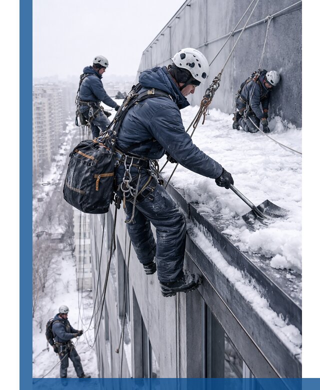 Абонентское обслуживание кровли зимой в Перми регулярный уход