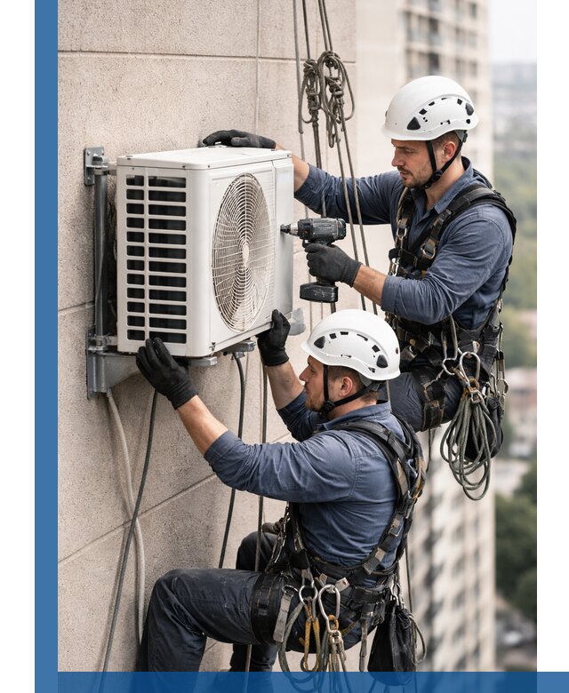 Монтаж внешнего блока кондиционера в Перми установка и крепление