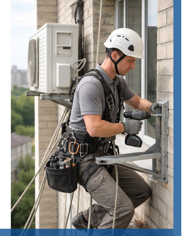 Установка кронштейнов кондиционера в Перми от 3749 р. | ВЫСОТНИК-Прм