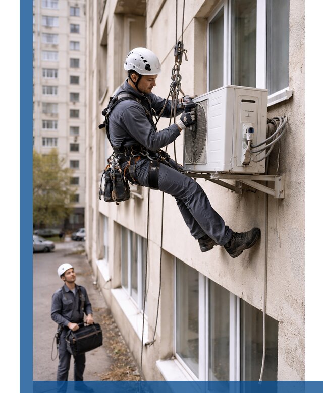 Демонтаж внешнего блока кондиционера в Перми профессионально