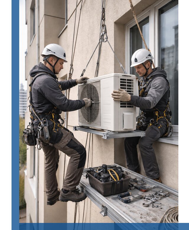 Перенос внешнего блока кондиционера в Перми с монтажом и крепежом