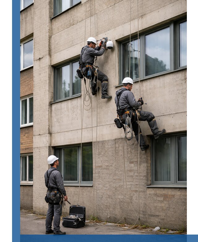 Монтаж фасадных камер видеонаблюдения в Перми под ключ