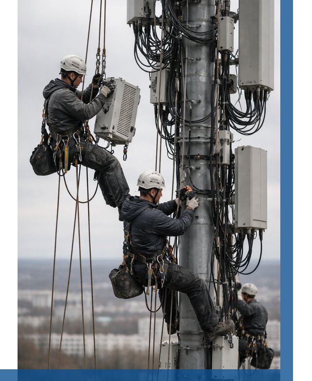 Монтаж оборудования связи на мачте в Перми от 8033 р. | ВЫСОТНИК-Прм