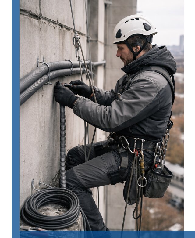 Профессиональный монтаж гофры для кабеля в Перми с гарантией