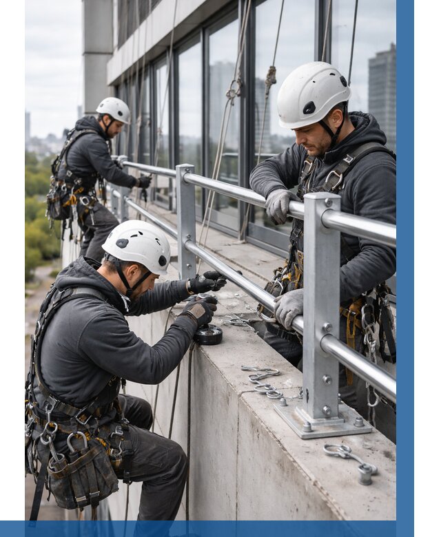 Монтаж ограждений на высоте в Перми, от 1285 р. | ВЫСОТНИК-Прм