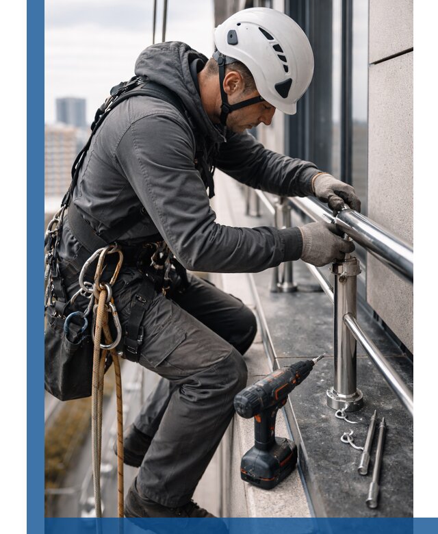 Монтаж ограждений на высоте в Перми для зданий и конструкций