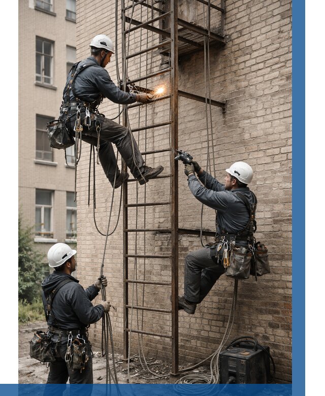 Ремонт пожарной лестницы в Перми от 8033 р. | ВЫСОТНИК-Прм