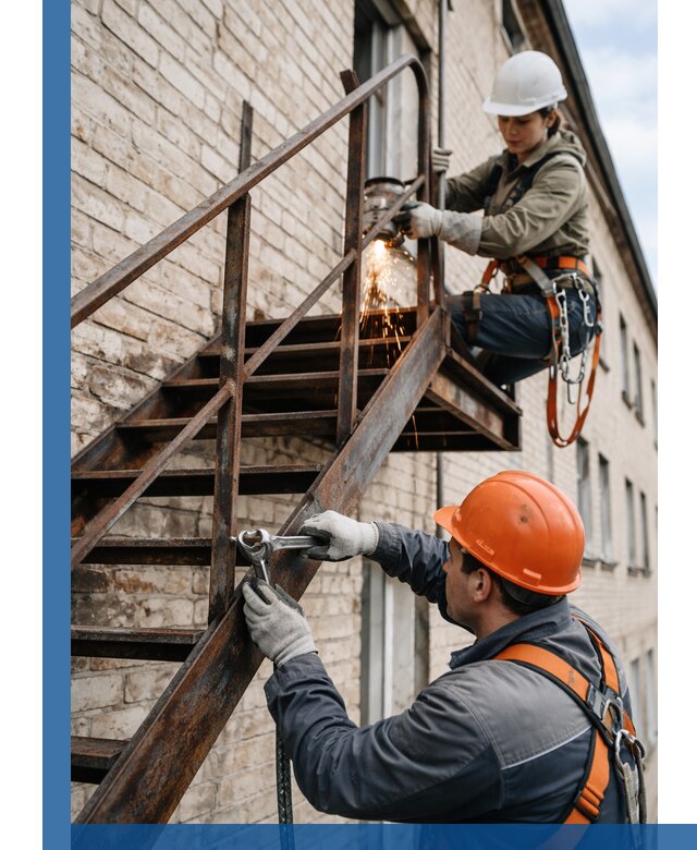 Ремонт и восстановление пожарных лестниц с выездом в Перми
