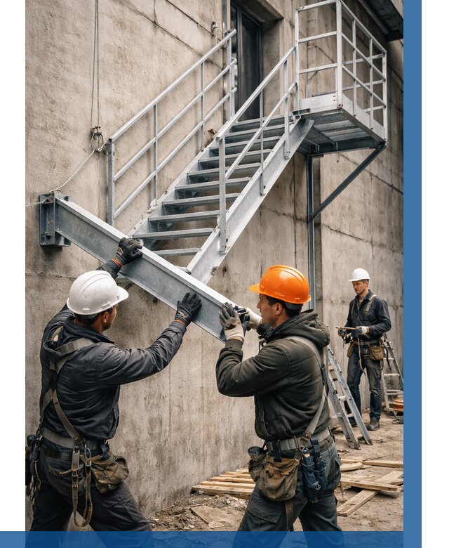 Монтаж металлических лестниц в Перми от 16067 р. | ВЫСОТНИК-Прм