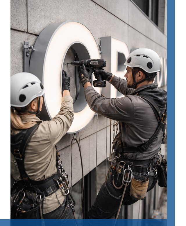 Монтаж световых букв в Перми от 3213 р. под ключ ВЫСОТНИК-Прм