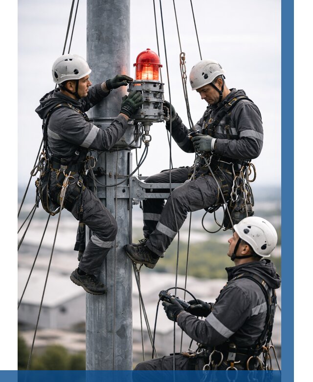 Монтаж заградительных огней в Перми от 9104 р. | ВЫСОТНИК-Прм